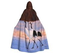 DDSFvbv Crowned Crane - Mantello unisex con cappuccio, per Halloween, cosplay, costume per feste