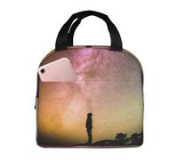 DDSFvbv Looking Up Into The Night Sky, borsa termica per il pranzo, riutilizzabile, portatile, perfetta per lavoro, picnic, spiaggia, barbecue
