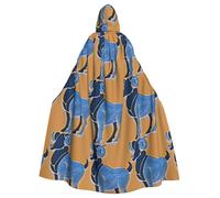 DDSFvbv Mantello unisex con cappuccio per Halloween, con segno zodiacale, mantello per cosplay, per feste e uniformi, lunghezza intera