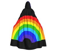 DDSFvbv Rainbow Mantello unisex con cappuccio per Halloween, costume cosplay per feste e uniformi, lunghezza intera