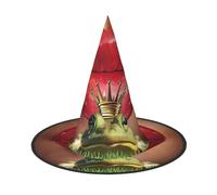 DDSFvbv Red Lips - Cappello da strega con labbra rosse che si preparano a baciare una rana, accessorio per cosplay, travestimento, decorazioni per le vacanze, taglia unica