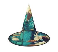 DDSFvbv Spa Village of Floral Water Bath Salt Candles Halloween Party Hat Witch Hat Witch Accessory Cosplay Fancy Dress Holiday Decoration Taglia unica