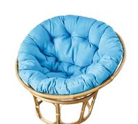 DDSQGTY Cojín para Silla Papasan - Sin Silla - Cojín Redondo Grueso y Mullido, Cómodo para Columpio Colgante, para Exteriores e Interiores, Jardín o Patio(Blue,50 * 50cm)