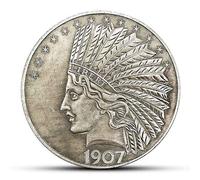 DDTing Antica Libertà Indiana Testa TEN-Dollari Moneta - Grandi Americani Commemorativi Vecchie Monete - Dollari Morgan Fior di Conio - Scopri la Storia delle Monete Americane goodService