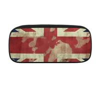 DDTKLSNV Astuccio in pelle impermeabile carino portapenne da viaggio per cosmetici borsa organizer portapenne per uomini e donne, bandiera britannica vintage Union Jack