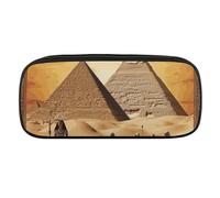 DDTKLSNV Astuccio in pelle impermeabile carino portapenne da viaggio per cosmetici borsa organizer portapenne per uomini e donne, antico Egitto