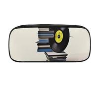 DDTKLSNV Astuccio in pelle impermeabile carino portapenne da viaggio per cosmetici borsa organizer portapenne per uomini e donne, dischi e nastri in vinile
