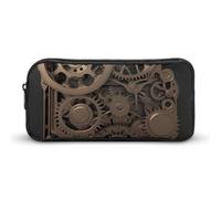 DDTKLSNV Astuccio portamatite con ingranaggi meccanici Steampunk, grande capacità, grazioso astuccio per matite e cosmetici, per donne e uomini