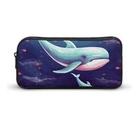 DDTKLSNV Astuccio portapenne con balena, grande capacità, grazioso astuccio per trucchi e cosmetici, per donne e uomini