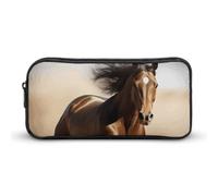 DDTKLSNV Astuccio portapenne con cavallo che corre, grande capacità, grazioso astuccio per matite e cosmetici, per donne e uomini