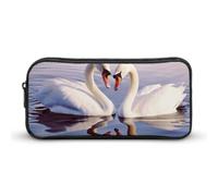 DDTKLSNV Astuccio portapenne con cuore di cigno grande capacità, grazioso astuccio per trucchi e cosmetici, per donne e uomini