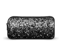 DDTKLSNV Astuccio portapenne con glitter nero e bianco, grande capacità, astuccio per matite e cosmetici, per donne e uomini