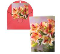 DDTKLSNV Biglietto di ringraziamento con buste, 10,2 x 15,2 cm, Alstroemeria, per tutte le occasioni, per Natale, vacanze, compleanno, laurea, anniversari