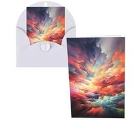 DDTKLSNV Biglietto di ringraziamento con buste, 10,2 x 15,2 cm, con nuvole colorate, per tutte le occasioni, per Natale, vacanze, compleanno, laurea, anniversari