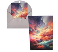 DDTKLSNV Biglietto di ringraziamento con buste, 10,2 x 15,2 cm, con nuvole colorate, per tutte le occasioni, per Natale, vacanze, compleanno, laurea, anniversari