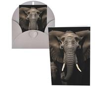 DDTKLSNV Biglietto di ringraziamento con buste, 10,2 x 15,2 cm, motivo: elefante, nero, per tutte le occasioni, per Natale, vacanze, compleanno, laurea, anniversari