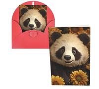 DDTKLSNV Biglietto di ringraziamento con buste, 10,2 x 15,2 cm, simpatico animale, girasole, per tutte le occasioni, biglietto di auguri per Natale, vacanze, compleanno, laurea, anniversari