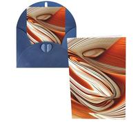 DDTKLSNV Biglietto di ringraziamento con buste, 10 x 15 cm, biglietti di auguri astratti arancioni con linee bianche, biglietti per tutte le occasioni, biglietti per pensieri per Natale, vacanze