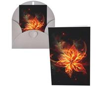 DDTKLSNV Biglietto di ringraziamento con buste, 10 x 15 cm, biglietti di auguri astratti con fiori di fuoco, biglietti per tutte le occasioni, biglietti pensando a te, per Natale, vacanze, compleanno