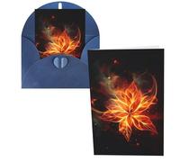 DDTKLSNV Biglietto di ringraziamento con buste, 10 x 15 cm, biglietti di auguri astratti con fiori di fuoco, biglietti per tutte le occasioni, biglietti pensando a te, per Natale, vacanze, compleanno