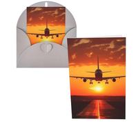 DDTKLSNV Biglietto di ringraziamento con buste, 10 x 15 cm, biglietti di auguri con aereo, tramonto per tutte le occasioni, biglietti per pensieri per Natale, vacanze, compleanno, laurea, anniversari
