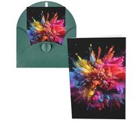 DDTKLSNV Biglietto di ringraziamento con buste 4x6 biglietti di auguri colorati esplosione polvere per tutte le occasioni biglietti pensando a te biglietto per vacanze di Natale, compleanno, laurea