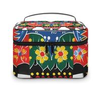 DDTKLSNV Borsa da trucco folk con cavallo svedese dala runner borsa da viaggio portatile borsa cosmetica con cerniera organizer per trucchi borsa da toilette per donne signore