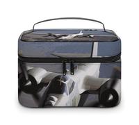 DDTKLSNV Borsa da viaggio portatile per cosmetici con aereo dell'esercito degli Stati Uniti, borsa cosmetica con cerniera, organizer per trucchi da donna