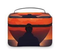 DDTKLSNV Borsa per il trucco a forma di cuore nella parte anteriore, borsa da viaggio portatile per cosmetici con cerniera organizer per trucchi da donna