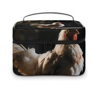 DDTKLSNV Borsa per il trucco con pollo su un ramo, borsa da viaggio portatile con cerniera, organizer per trucchi da donna