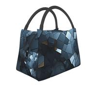 DDTKLSNV Borsa termica per il pranzo, a forma di mosaico, colore grigio, a prova di perdite, per donne e uomini, riutilizzabile, per lavoro, picnic, viaggi