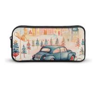DDTKLSNV Cars in Small Town, astuccio portapenne di grande capacità, carino, astuccio per trucchi e cosmetici, per donne e uomini
