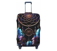 DDTKLSNV Copertura per bagagli da viaggio per valigia, acchiappasogni, elastica, lavabile, antigraffio, per valigie, adatta per bagagli da 45,7 a 81,7 cm, Nero , L