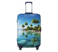 DDTKLSNV Copertura per bagagli da viaggio per valigia, bella isola nel mare, protezione elastica per valigia, lavabile, antigraffio, adatta per bagagli da 45 a 81 cm, Nero , L