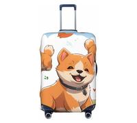 DDTKLSNV Copertura per bagagli da viaggio per valigia, carina Shiba Inu Dog Elastic Valigie Protector Lavabile Anti-Graffio Valigia Bagaglio Copertura per Bagagli Adatto 18-32 Pollici Bagagli, Nero