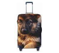 DDTKLSNV Copertura per bagagli da viaggio per valigia, con cucciolo di pastore tedesco, protezione elastica lavabile, antigraffio, adatta per bagagli da 45,7 a 81,7 cm, Nero , S