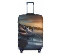 DDTKLSNV Coperture per bagagli da viaggio per valigie, al crepuscolo squalo, protezione elastica per valigia, lavabile, antigraffio, per bagagli da 45,7 a 81,7 cm, Nero , S