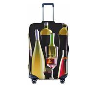 DDTKLSNV Coperture per bagagli da viaggio per valigie, bicchieri da cocktail e bottiglie di vino, protezione elastica per valigia, lavabile, antigraffio, per bagagli da 45-81 cm, Nero , M
