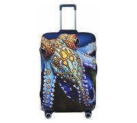 DDTKLSNV Coperture per bagagli da viaggio per valigie, blu con anelli polpo elastico per valigia, lavabile, antigraffio, copertura per bagagli adatta per bagagli da 45-81 cm, Nero , XL