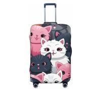 DDTKLSNV Coperture per bagagli da viaggio per valigie, carini gattini, protezione elastica per valigia, lavabile, antigraffio, copertura per bagagli adatta per bagagli da 45-81 cm, Nero , XL