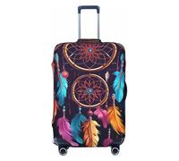 DDTKLSNV Coperture per bagagli da viaggio per valigie, colorate acchiappasogni, protezione elastica per valigia, lavabile, antigraffio, per valigie da 45-81 cm, Nero , L