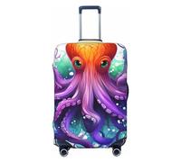 DDTKLSNV Coperture per bagagli da viaggio per valigie, colorate polpo elastico per valigie, lavabile, antigraffio, copertura per bagagli adatta per bagagli da 45-81 cm, Nero , XL