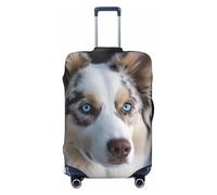 DDTKLSNV Coperture per bagagli da viaggio per valigie, con cane dagli occhi blu, protezione elastica per valigia, lavabile, antigraffio, per bagagli da 45,7 a 81,7 cm, Nero , XL