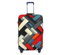 DDTKLSNV Coperture per bagagli da viaggio per valigie, con motivo geometrico diagonale, elastico, lavabile, antigraffio, per valigie da 45-81 cm, Nero , S