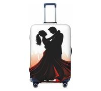 DDTKLSNV Coperture per bagagli da viaggio per valigie, danza della sala da ballo, protezione elastica per valigia, lavabile, antigraffio, copertura per bagagli adatta per bagagli da 45-81 cm, Nero , L