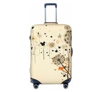 DDTKLSNV Coperture per bagagli da viaggio per valigie, dente di leone e cuori, protezione elastica per valigie, lavabile, antigraffio, per bagagli da 45-81 cm, Nero , S