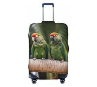 DDTKLSNV Coperture per bagagli da viaggio per valigie, due pappagalli su palma verde, protezione elastica per valigia, lavabile, antigraffio, protezione per bagagli adatta per bagagli da 45-81 cm