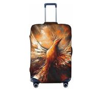 DDTKLSNV Coperture per bagagli da viaggio per valigie, motivo astratto fenice, protezione elastica per valigia, lavabile, antigraffio, per valigie da 45-81 cm, Nero , L