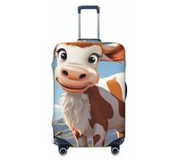 DDTKLSNV Coperture per bagagli da viaggio per valigie, motivo mucca carina, protezione elastica per valigie, lavabile, antigraffio, copertura per bagagli adatta per bagagli da 45-81 cm, Nero , L