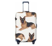 DDTKLSNV Coperture per bagagli da viaggio per valigie, Pastore tedesco, protezione elastica per valigia, lavabile, antigraffio, adatta per bagagli da 45 a 81 cm, Nero , M
